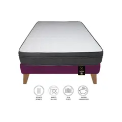 BARAKA HOME - Cama Turin Slim 2 Plz + 2 almohadas - Purpura