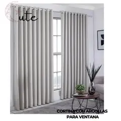 GENERICO - CORTINA CON ARGOLLAS PARA VENTANA