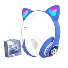 GENERICO - Audífono Bluetooth Gato con Luz Led Azúl