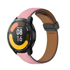 GENERICO - Correa de Cuero Compatible con Xiaomi Watch S1 Active Magnético Rosado