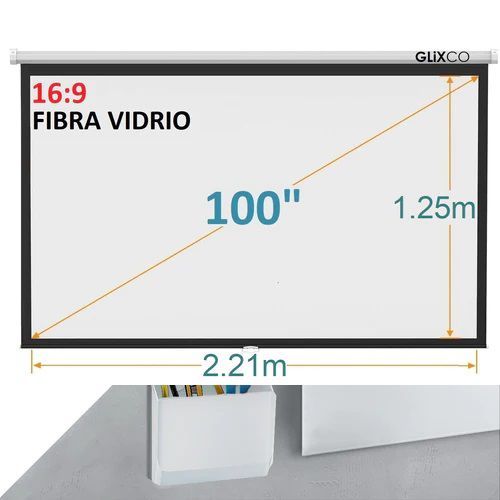 MONTECH-Ecran Manual 100 Pulg (16:9) 2.21x1.25m / Fibra de Vidrio