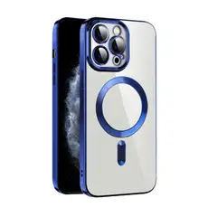 GENERICO - Funda iPhone 12 Pro Max Magsafe + Protector de Camara Azul Antishock