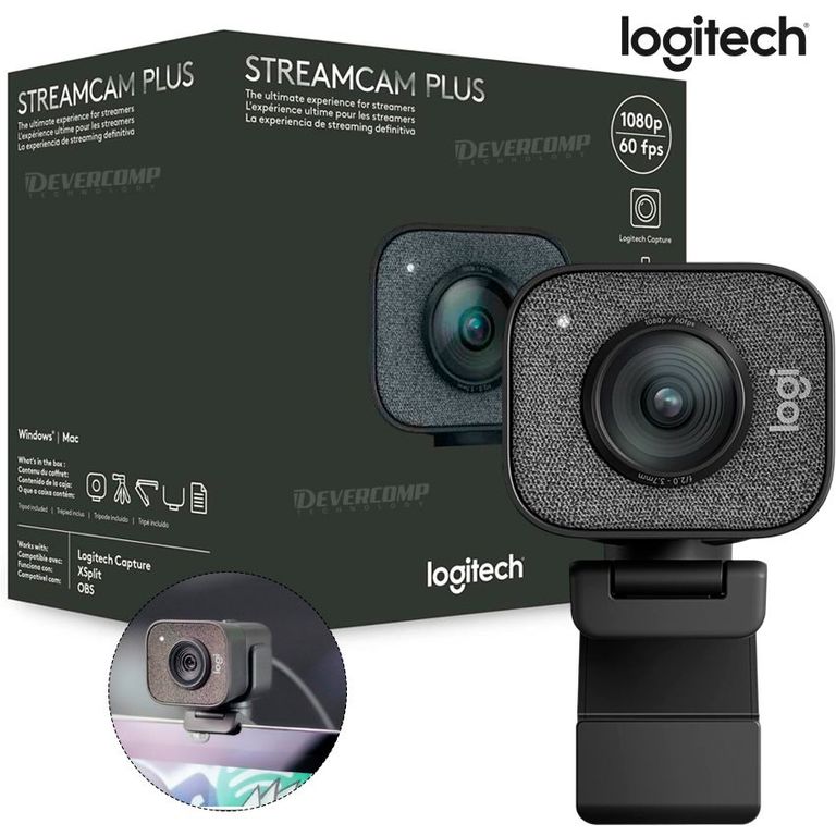 Camara StreamCam Plus Full HD Black