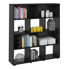 AMUEBLE - Librero organizador VALLEJO WUENGE tiendas melamina 18mm