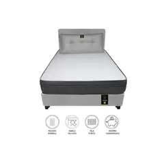 BARAKA HOME - Dormitorio Turin 1.5 Plz + Cabecera + Cojin Bitola - Gris Claro
