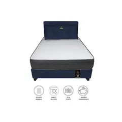 BARAKA HOME - Dormitorio Turin 1.5 Plz + Cabecera + Cojin Bitola - Azul Marino
