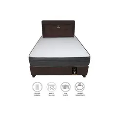 BARAKA HOME - Dormitorio Turin 1.5 Plz + Cabecera + Cojin Bitola - Chocolate