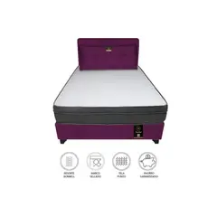 BARAKA HOME - Dormitorio Turin 1.5 Plz + Cabecera + Cojin Bitola - Purpura