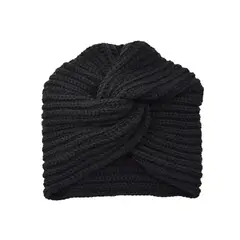 KAST PE - Turbante Beanie Gorro Tejido Mujer - Negro
