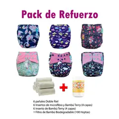 GENERICO - Pañal Ecológico de Tela - Pack de Refuerzo Niña