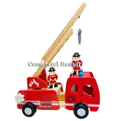 GENERICO - Carro Bombero de Madera Juego Didáctico Educativo