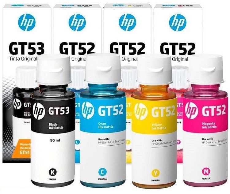 Tinta GT52 - GT53 Pack x4 Colores CMYBK