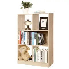 AMUEBLE - Librero organizador STEVEN carvallo tiendas melamina 18mm