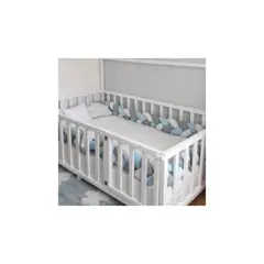 GENERICO - Algodón Trenza protector 3 metros Blanco, plomo y celeste