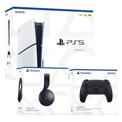 SONY - Consola Ps5 Slim Con Lector De Discos+Audifono Pulse 3D Negro + Mando Negro