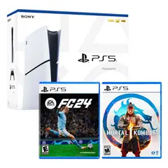 QUEST - Consola PS5 Slim Con Lector + Ea Sports Fc 24 + Mortal Kombat 1