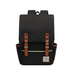 VATYERTY - Elegante mochila de nailon vintage para computador Negro
