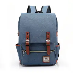 VATYERTY - Elegante mochila de nailon vintage para computador Azul