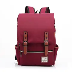 VATYERTY - Elegante mochila de nailon vintage para computador Rojo