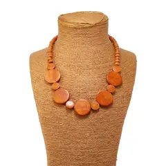 VATYERTY - Collar con cuenta minimalista Café