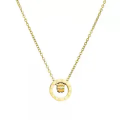 VATYERTY - Collar con diseño de redondo Amarillo Oro