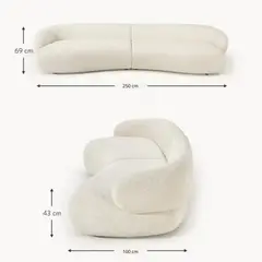 GENERICO - SOFA ALBA SEMI CURVO 3 CUERPOS