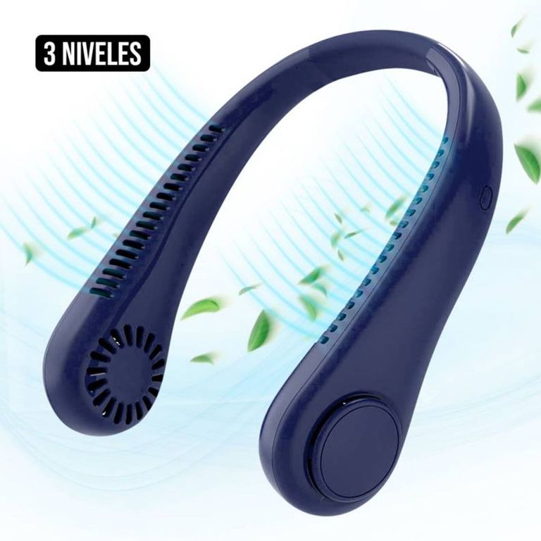 Ventilador de Cuello inalámbrico Portátil Azul