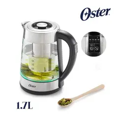 OSTER - Hervidor eléctrico de vidrio 1.7 lts con selección de temperatura