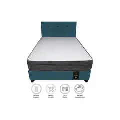 BARAKA HOME - Dormitorio Turin 2 Plz + Cabecera + 2 Amohadas - Cobalto