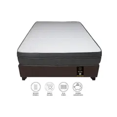BARAKA HOME - Cama Turin 1.5 Plz + 2 Almohadas - Chocolate