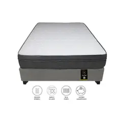 BARAKA HOME - Cama Turin 1.5 Plz + 2 Almohadas - Gris Oscuro