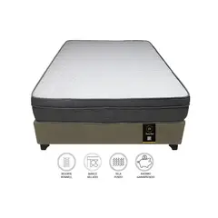 BARAKA HOME - Cama Turin 2 Plz + 2 almohadas - Beige Oscuro