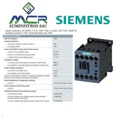 SIEMENS - CONTACTOR TRIPOLAR 9 AMPERIOS 24 V AC