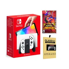 NINTENDO - Consola Switch Oled Blanca + Pokemon Scarlet + Mica