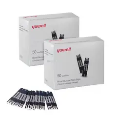 YUWELL - 2 Tiras Reactivas para Glucómetro 100 unidades