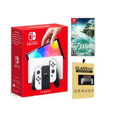 NINTENDO - Consola Switch Oled Blanca + Tears of the Kingdom + Mica