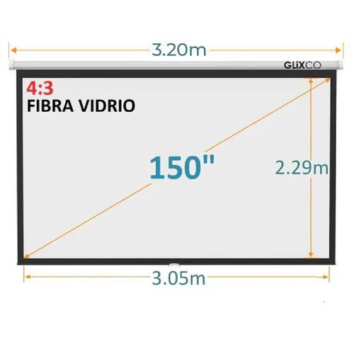 MONTECH-Ecran Manual 150 Pulg (4:3) 3.05x2.29 m / Fibra de Vidrio
