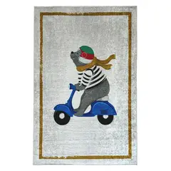 GENERICO - Alfombra Niños Oso en Moto120 x 180cm