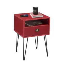 GENERICO - Velador Moderno Adra Rojo Petrox Home