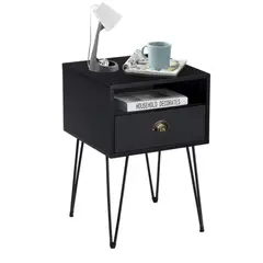 GENERICO - Velador Moderno Adra negro - Petrox Home