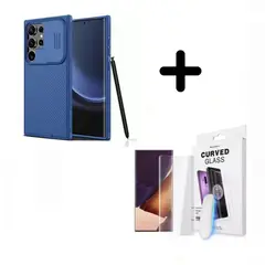 NILLKIN - Case Para Samsung S24 Ultra Azul + Mica Vidrio UV