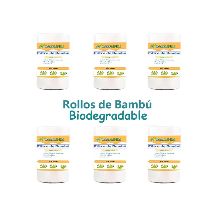 Filtro de Bambú Pack x 6 para Pañal Ecológico de Tela