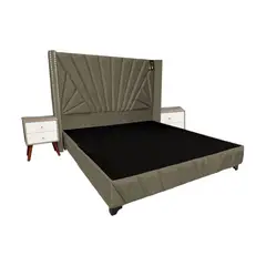 BARAKA HOME - Dormitorio Lienz 2 Plz + Cabecera + 2 Veladores - Beige Oscuro