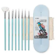 GENERICO - Miya Himi Set 8 Pinceles pequeños - Azul