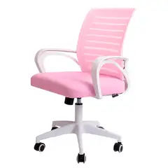 INIUS - Silla de Oficina Ergonómica Kandy - Rosa con Base Blanca
