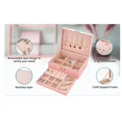 GENERICO - Organizador de joyas de 2 Niveles Rosado