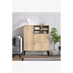 TU MESITA - Aparador moderno funcional 3 puertas Senna color Macadamia