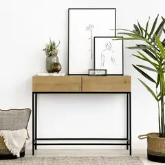 TU MESITA - Recibidor Rústico 2 cajones Málaga color Haya