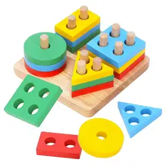 GENERICO - Juguete Didactico Plantado 4 Figuras Geometricas