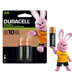 DURACELL - Set Packs 2 pilas baterias recargable AA